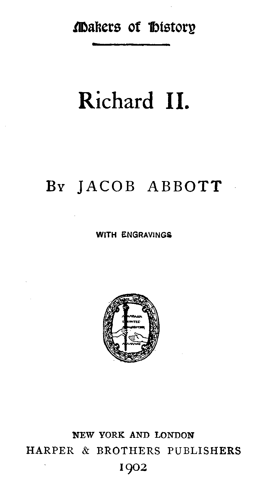 [Title Page] from Richard II by Jacob Abbott