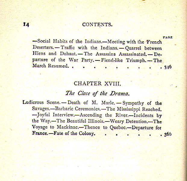 [Contents, Page 6 of 6] from Chevalier de La Salle by John S. C. Abbott