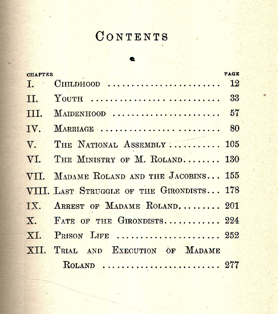 [Contents] from Madame Roland by John S. C. Abbott