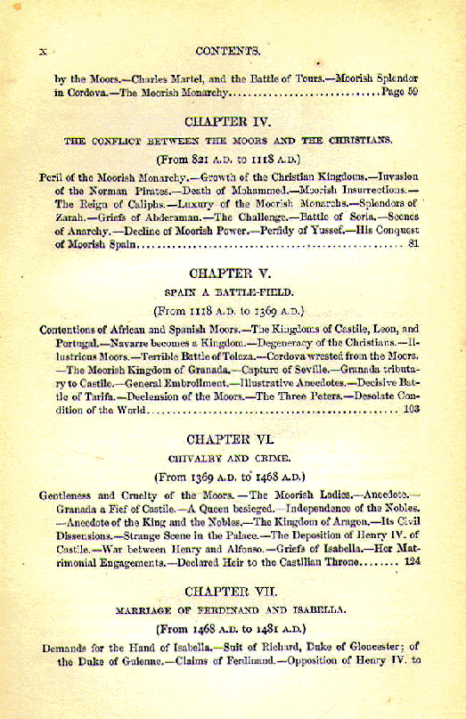 [Contents, Page 2 of 6] from Romance of Spanish History by John S. C. Abbott