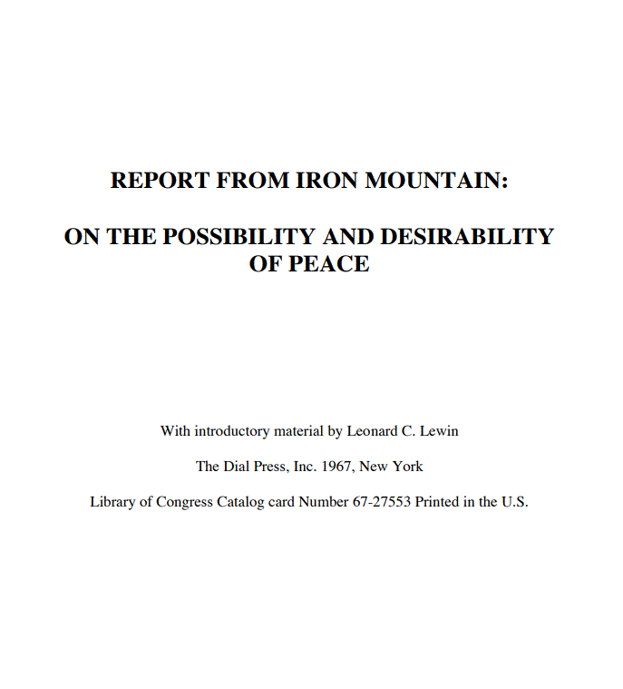 [Title Page] from Report from Iron Mountain by Anonymous