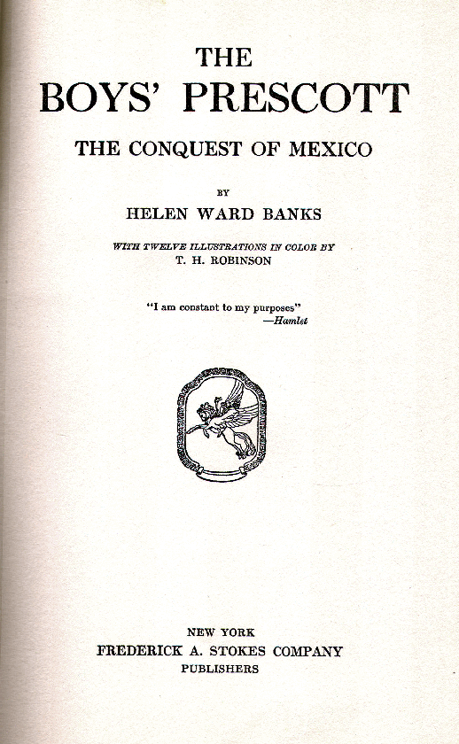 [Title Page] from The Boys' Prescott by Helen Ward Banks