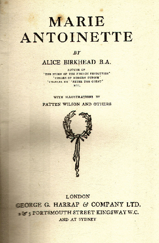 [Title Page] from Marie Antoinette by Alice Birkhead