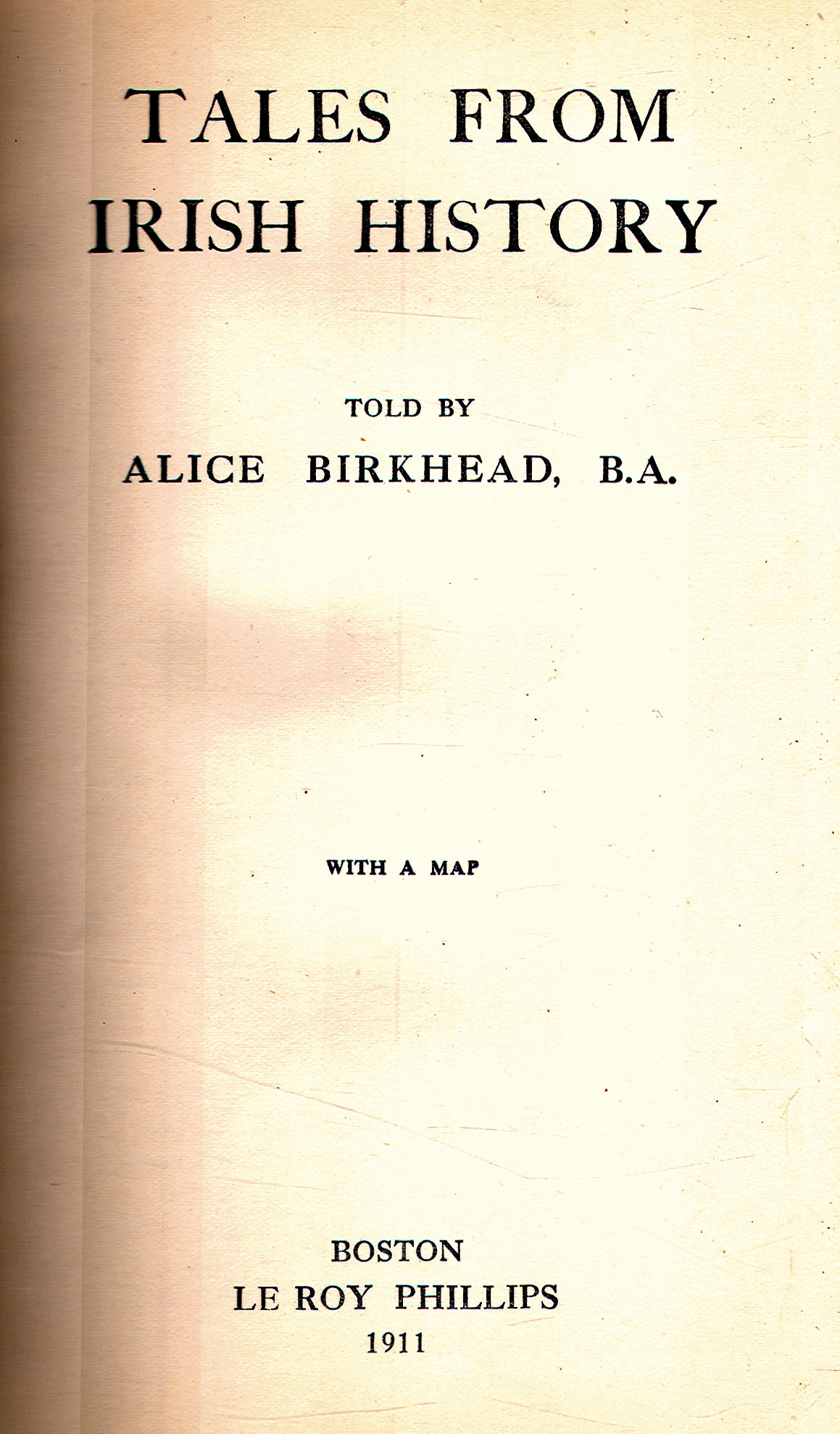 [Title Page] from Tales from Irish History by Alice Birkhead