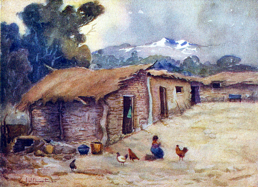 Paisano's hut on the Chilian frontier.