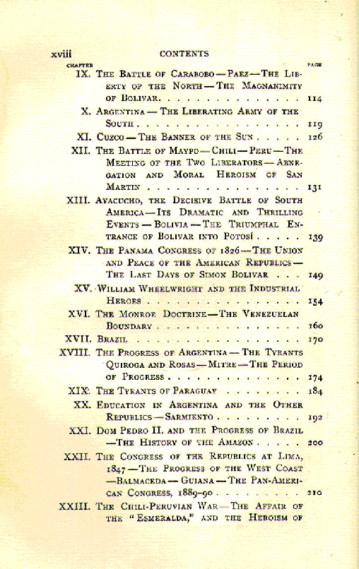[Contents, Page 2 of 2] from South America by H. Butterworth