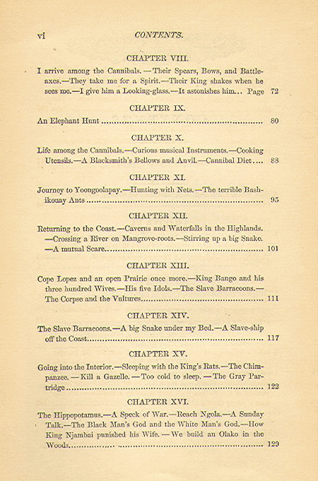 [Contents, Page 2 of 5] from Stories of the Gorilla Country by Paul du Chaillu