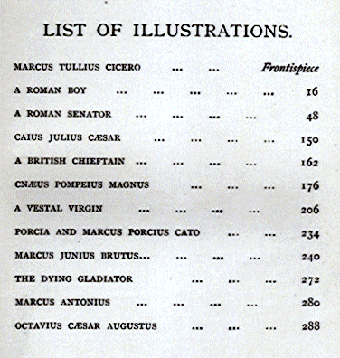 [List of Illustrations] from In the Days of Cicero by Alfred J. Church