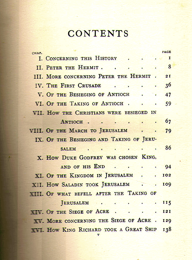 [Contents, Page 1 of 2] from The Crusaders by Alfred J. Church