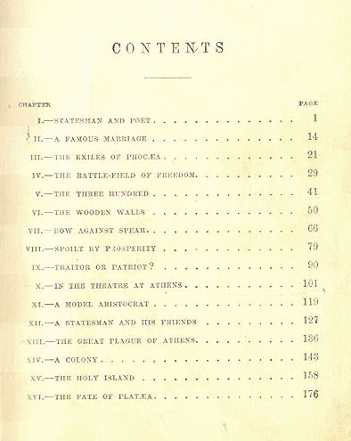 [Contents Page 1 of 2] from Greek Life and Story by Alfred J. Church