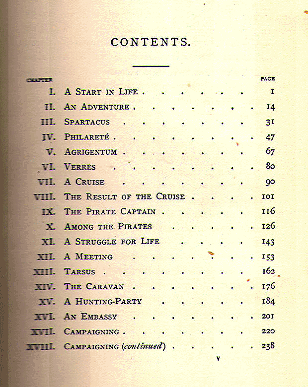 [Contents, Page 1 of 2] from Lucius - A Roman Boy by Alfred J. Church