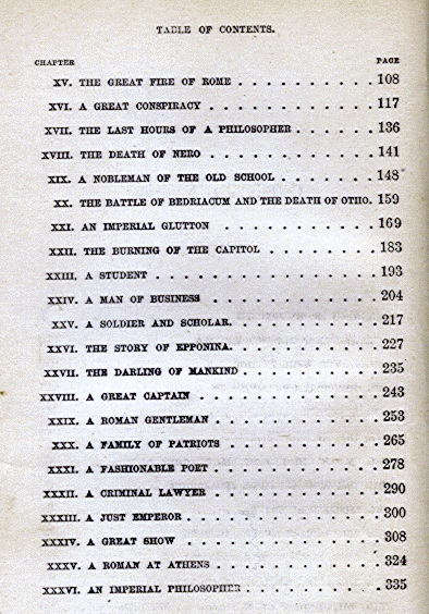 [Contents Page 2 of 2] from Roman Life and Story by Alfred J. Church