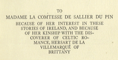 [Dedication] from King of Ireland's Son by Padraic Colum