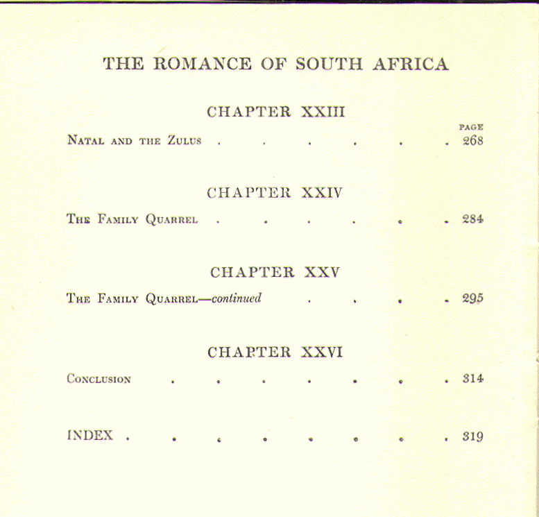 [Contents Page 4 of 4] from South Africa by Ian D. Colvin