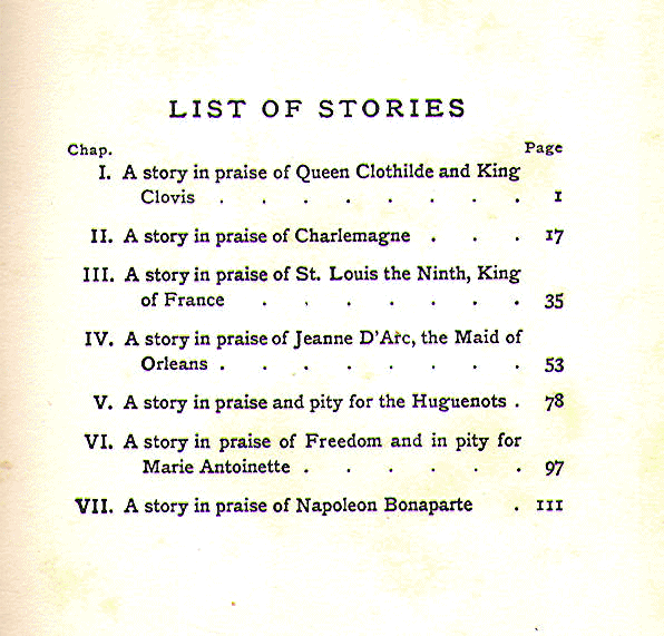 [Contents] from Stories from French History by Lena Dalkeith