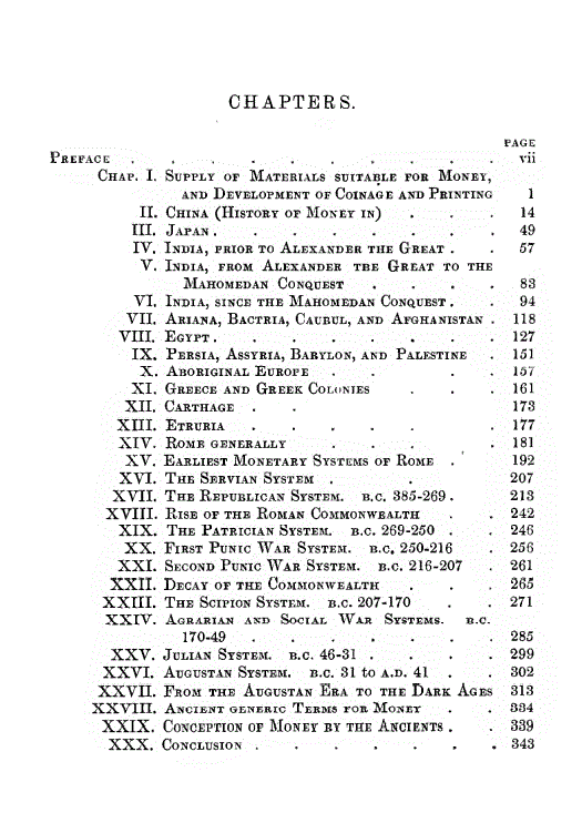 [Contents] from History of Money in Ancient Times by Alexander Del Mar
