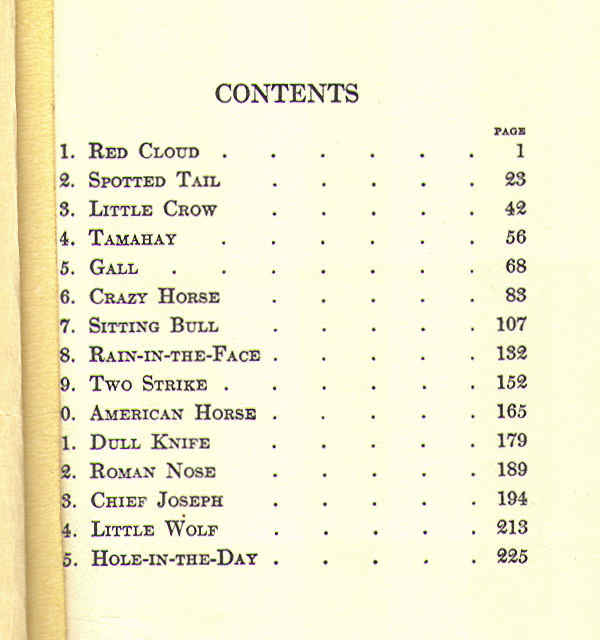[Contents] from Indian Heroes by Charles Eastman