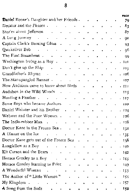 [Contents] from Great Americans by Edward Eggleston