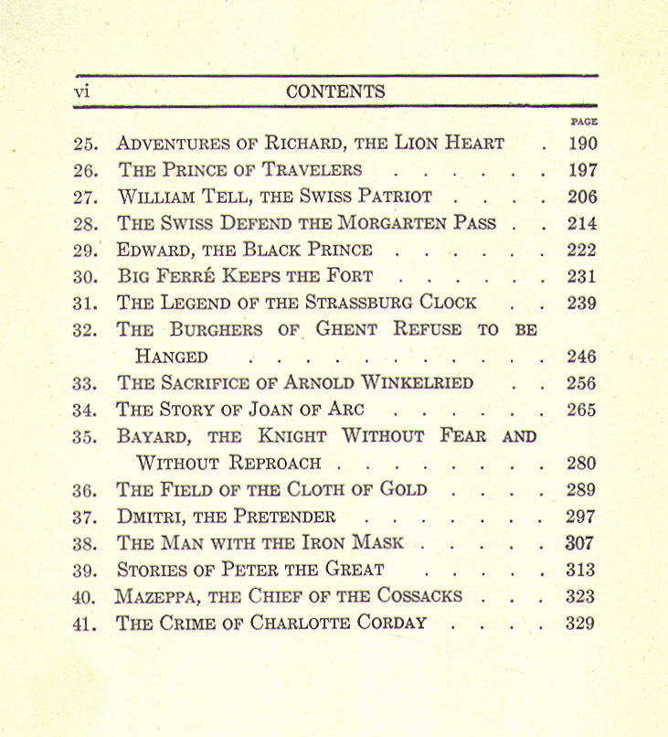 [Contents, Page 2 of 2] from Old Time Tales by Lawton Evans