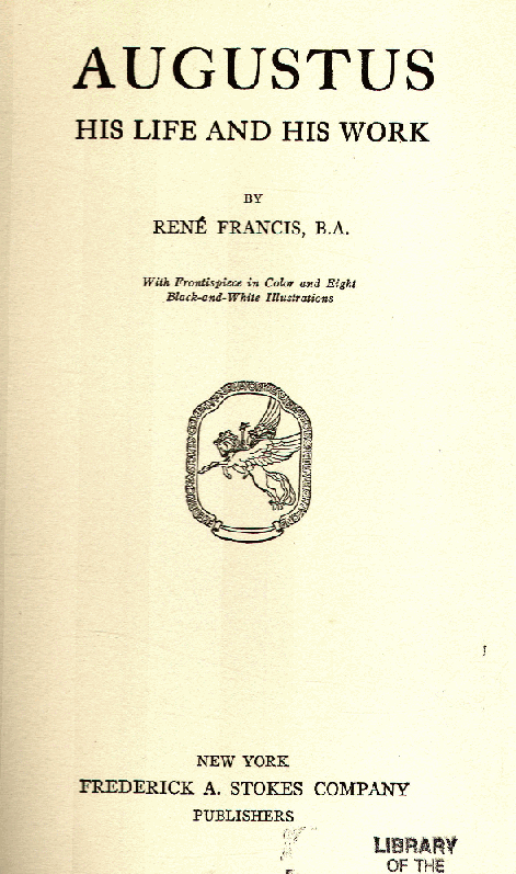 [Title Page] from Augustus Caesar by Rene Francis