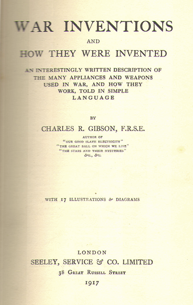 [Title Page] from War Inventions by Charles Gibson