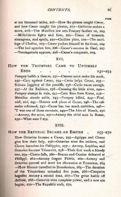 [Contents, Page 7 of 9] from The Story of Rome by Arthur Gilman