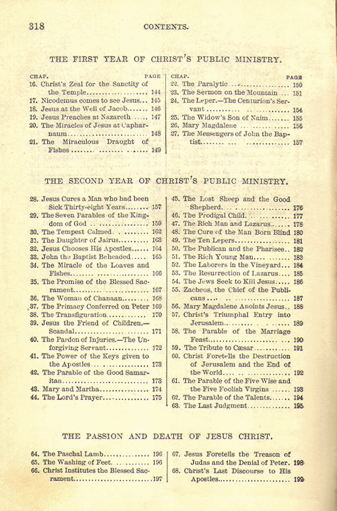 [Contents, Page 4 of 6] from Bible History for Catholics by R. Gilmour