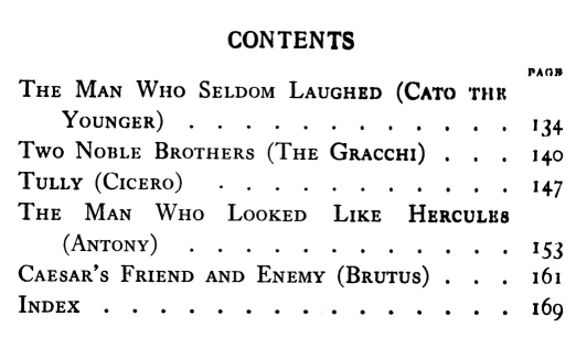 [Contents, Page 2 of 2] from Children's Plutarch - Romans by F. J. Gould