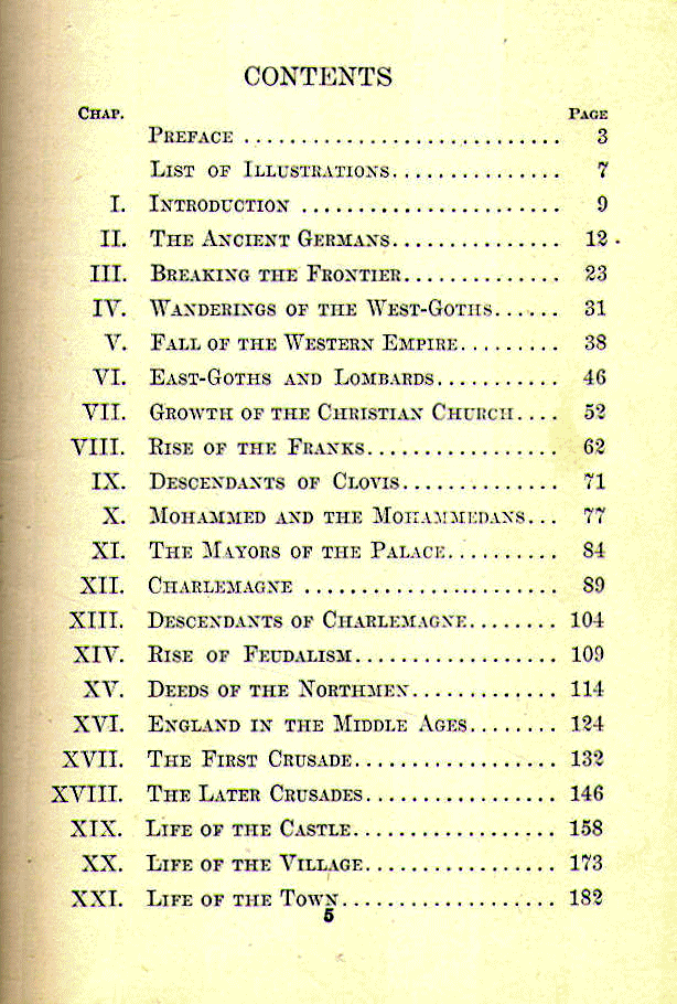 [Contents, Page 1 of 2] from The Story of the Middle Ages by S. B. Harding