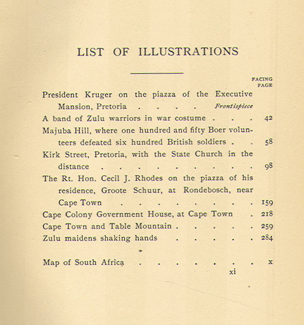 [List of Illustrations] from Oom Paul's People by Howard Hillegas