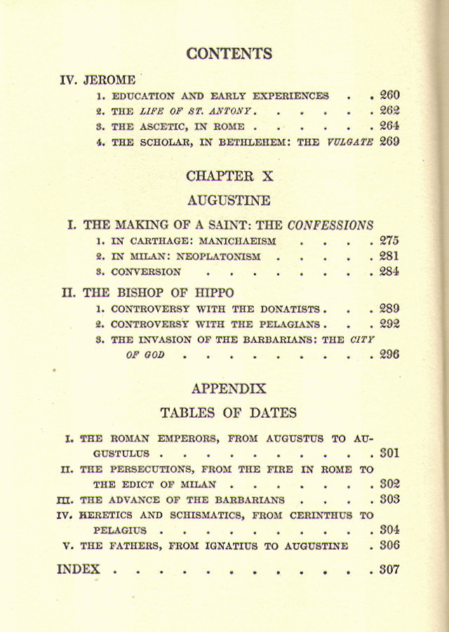 [Contents, Page 6 of 6] from The Early Church by George Hodges