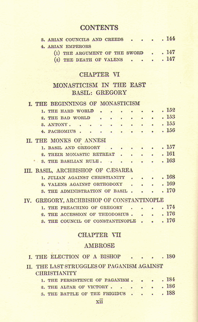 [Contents, Page 4 of 6] from The Early Church by George Hodges