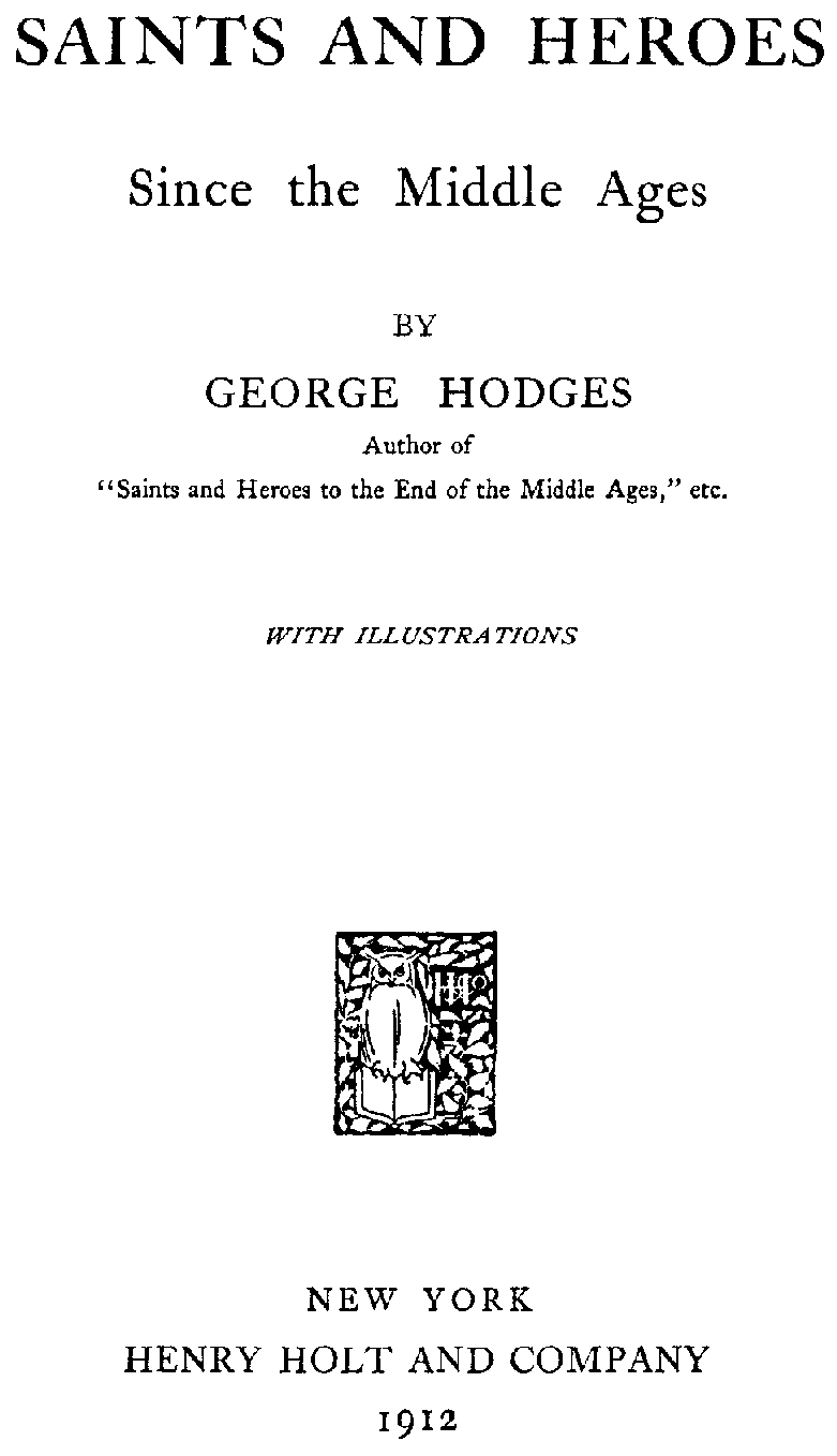[Title Page] from Saints and Heroes - II by George Hodges
