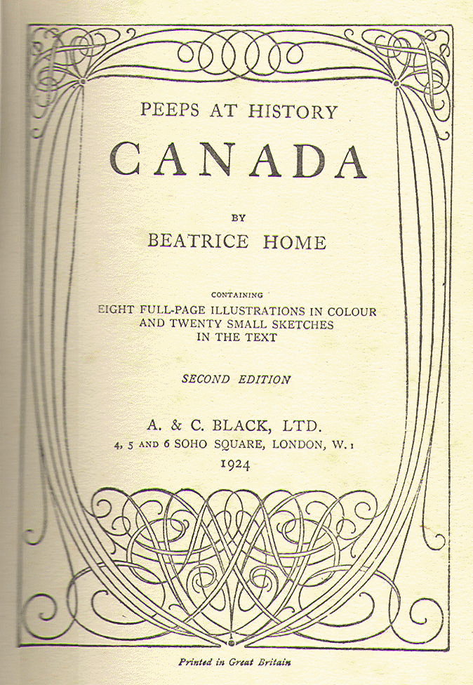 [Title Page] from Peeps at History - Canada by Beatrice Home