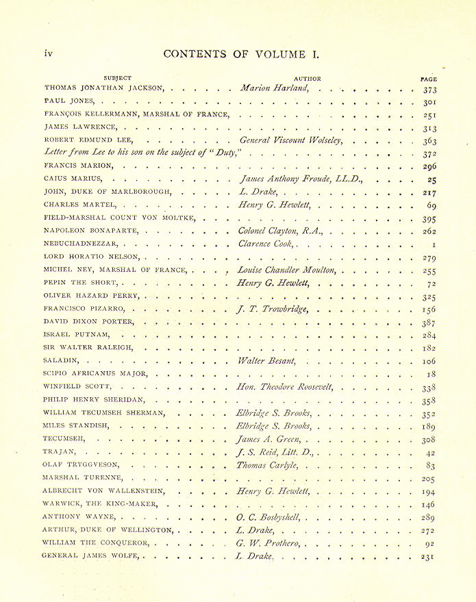 [Contents, Page 2 of 2] from Soldiers and Sailors by C. F. Horne