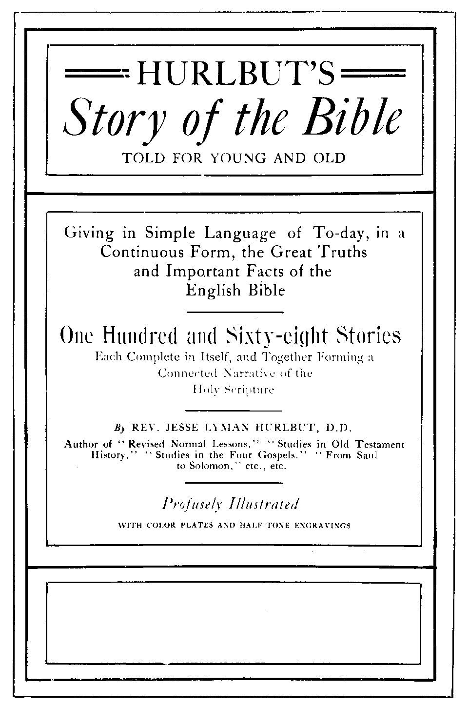 [Title Page] from The Story of the Bible by Jesse Hurlbut