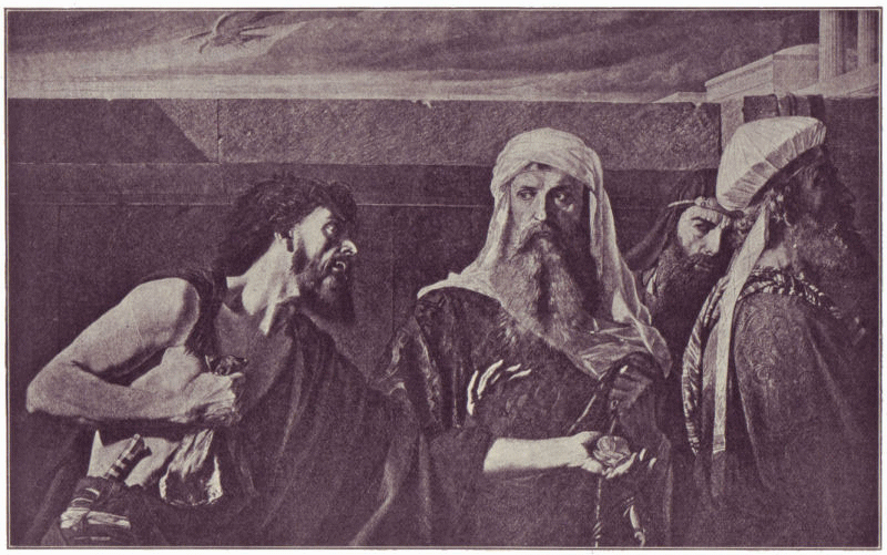 Judas returns the silver to the priests