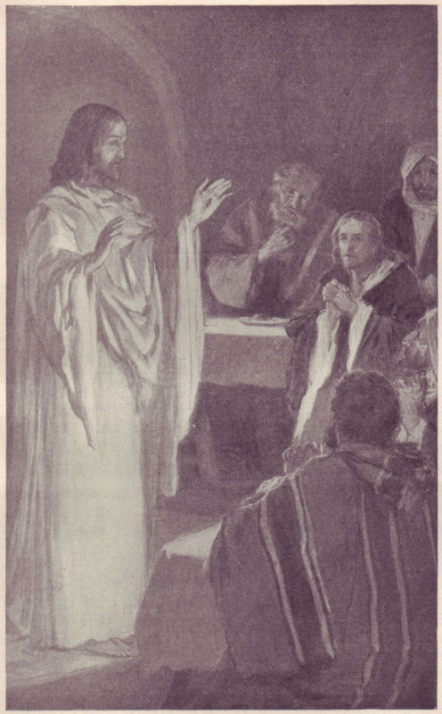The risen Christ blessing his disciples
