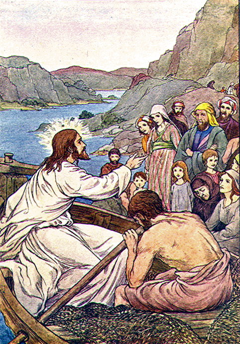 Jesus and the crowds.