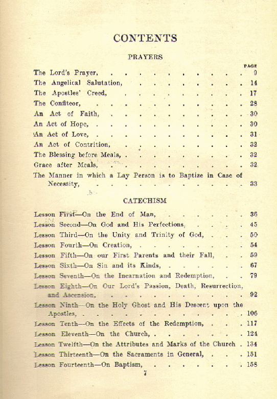 [Contents, Page 1 of 2] from Baltimore Catechism - 4 by T. Kinkead