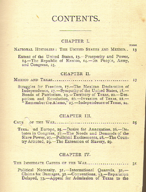 [Contents, page 1 of 8] from The War with Mexico by H. O. Ladd