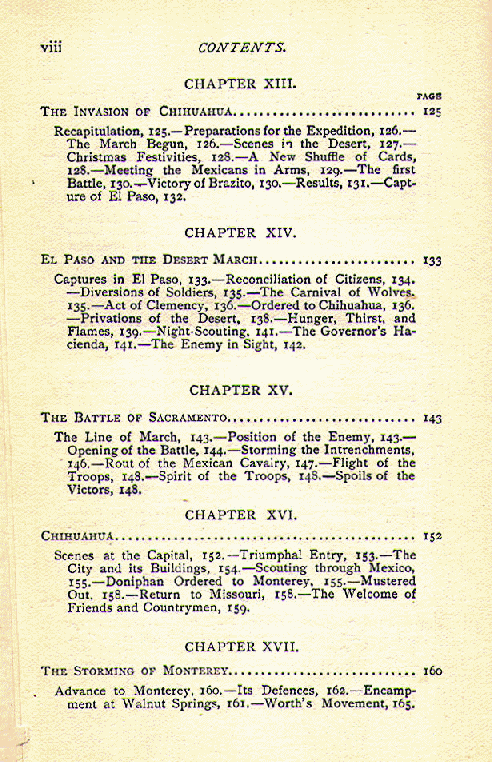 [Contents, page 4 of 8] from The War with Mexico by H. O. Ladd