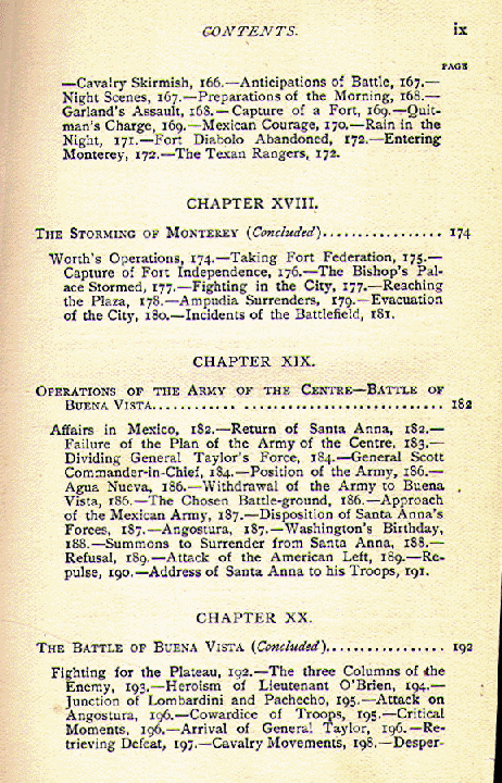 [Contents, page 5 of 8] from The War with Mexico by H. O. Ladd