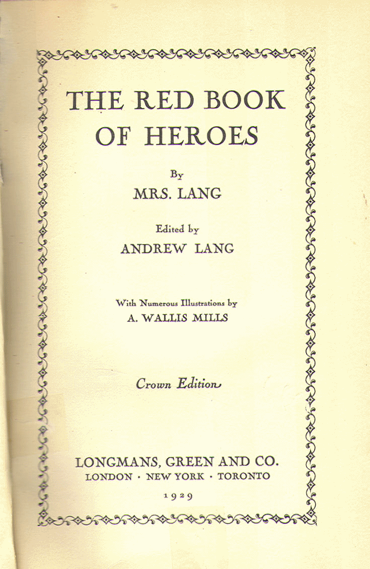 [Title Page] from The Red Book of Heroes by Andrew Lang