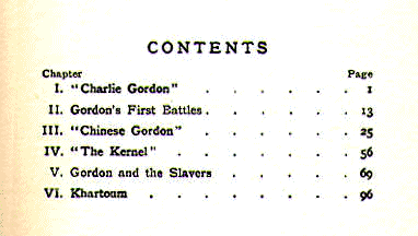 [Contents] from The Story of General Gordon by Jeanie Lang