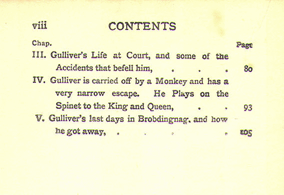[Contents, Page 2 of 2] from Stories from Gulliver's Travels by John Lang