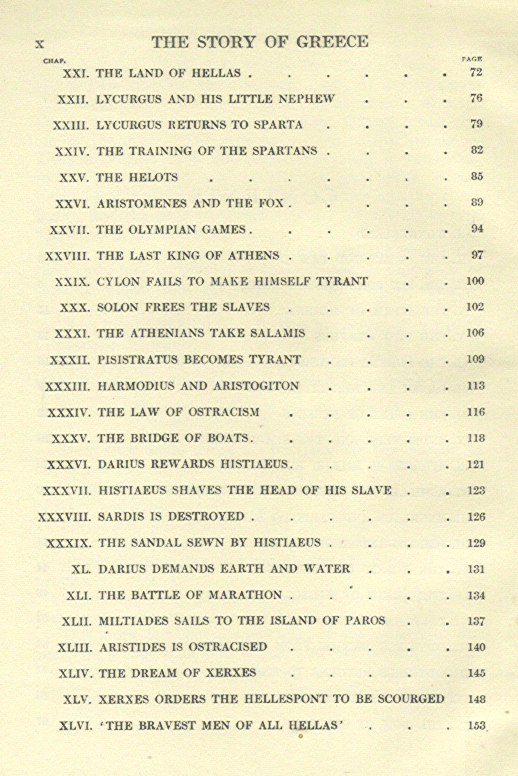 [Contents Page 2 of 5] from The Story of Greece by Mary Macgregor
