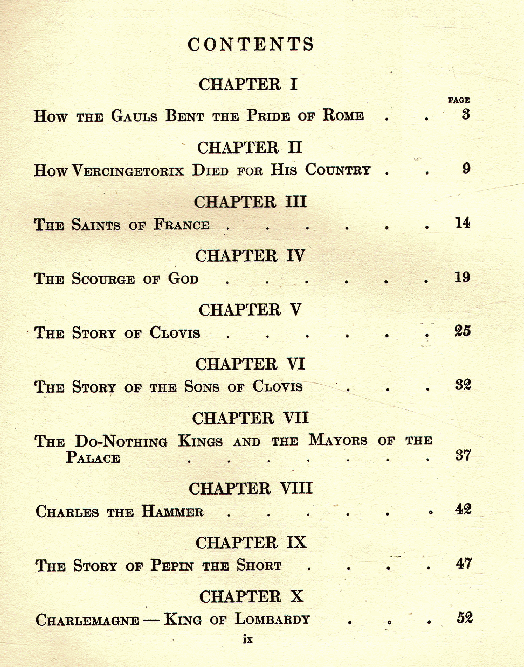[Contents, 1 of 7] from History of France by H. E. Marshall