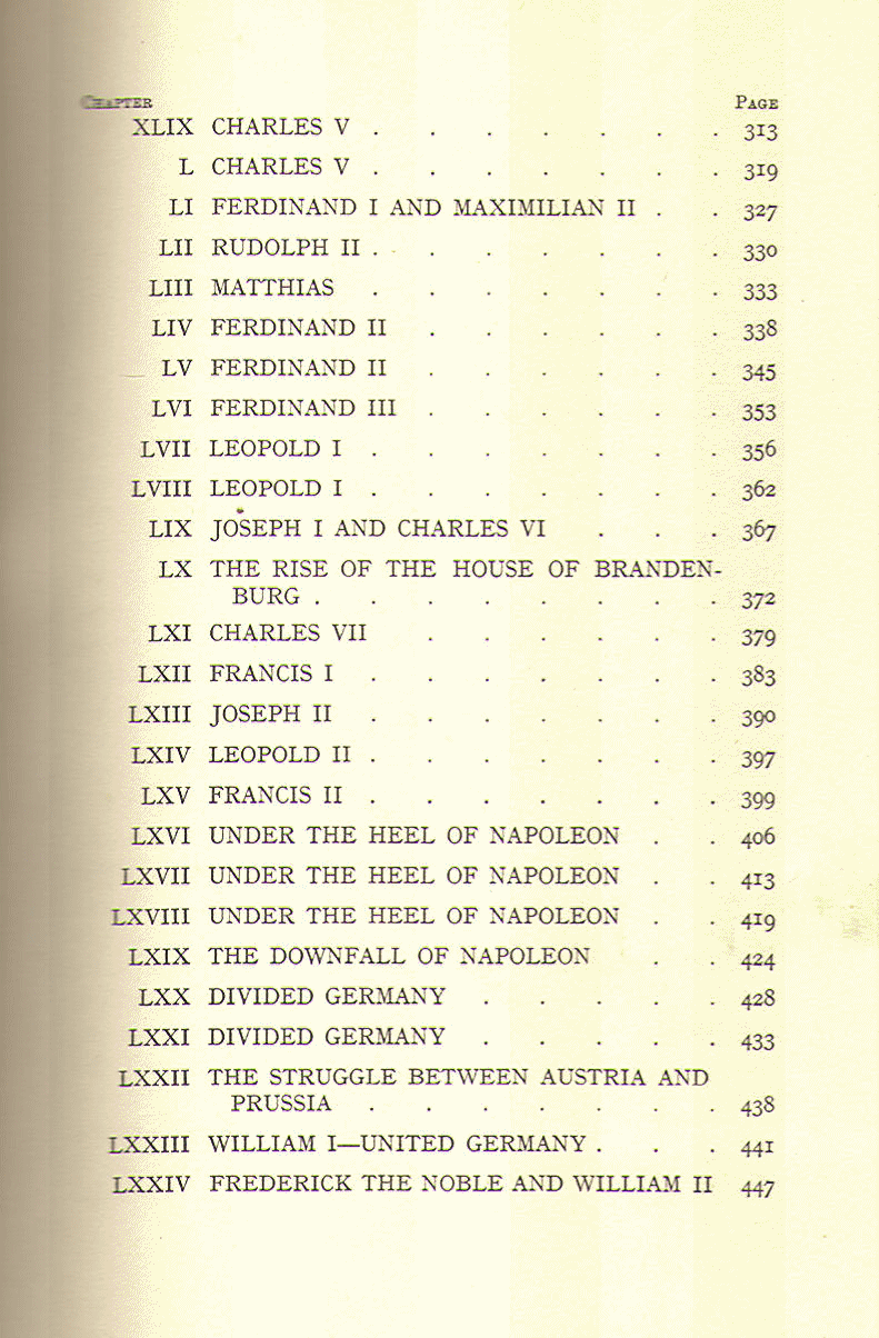 [Contents, Page 3 of 3] from History of Germany by H. E. Marshall