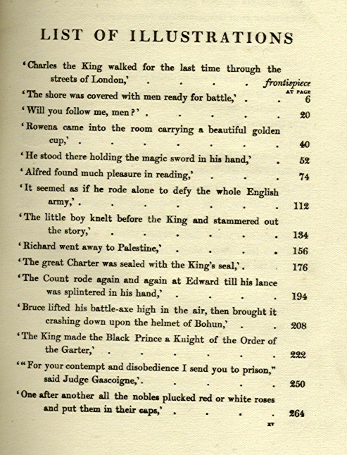 [List of Illustrations] from Our Island Story by H. E. Marshall